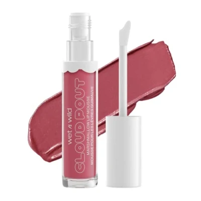 Afbeelding van wet n wild, Cloud Pout Marshmallow Lip Mousse, Matte Vloeibare Lipstick, Niet Drogende en Langhoudende Formule, met Arganolie, Avocado olie Vitamine E, Marsh To My Mallow