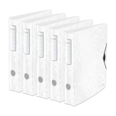 Afbeelding van Leitz WOW ordner Active rug van 6,5 cm, wit 5 stuks