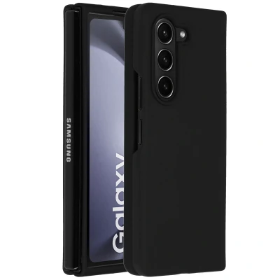 Afbeelding van Samsung Galaxy Z Fold 5 Hoesje Siliconen en TPU (zacht) Accezz Softcase/Backcover Zwart Telefoonhoesje