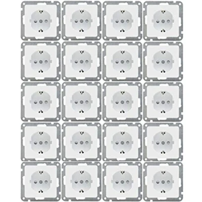 Afbeelding van 20x DELPHI wandcontactdozen 250V / 16A UP wit ZONDER frame