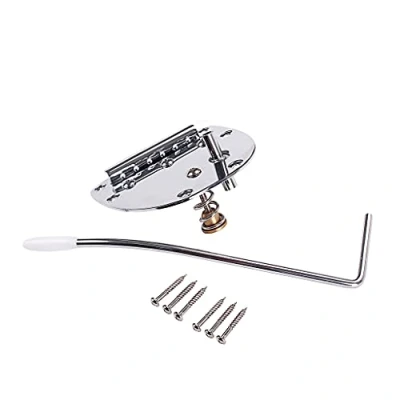 Afbeelding van Alnicov Stalen gitaar brug staartstuk met Whammy Bar schroeven voor Mustang en Jazzmaster Repaclement, linkerhand