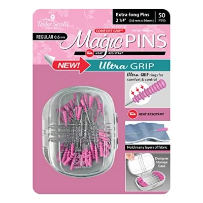 Afbeelding van Taylor Seville Originals Comfort Greep Warmte Resistent Ultra Reguliere (0.6 x 56mm) Extra Lang Magic Pinnen 50 Stukken