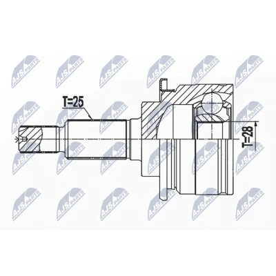 Afbeelding van Homokineet reparatie set, aandrijfas NTY NPZ PL 046