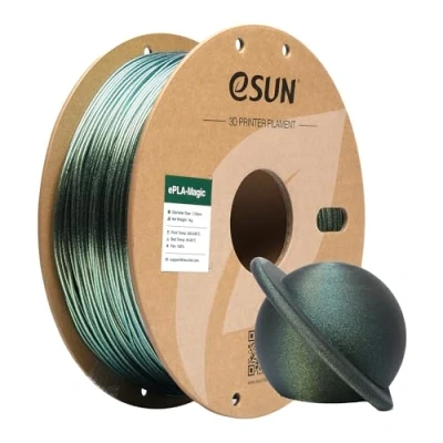 Afbeelding van eSUN Dual Colour PLA Filament 1.75mm, ePLA Magic Glitter 3D Printer Filament, Dimensionale nauwkeurigheid +/ 0.05mm, 1KG Spool (2.2 LBS) voor Printers, Donker Glanzend Goud