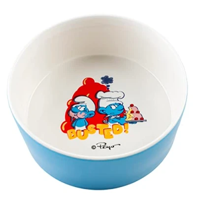 Afbeelding van Smurfs Duvoplus Drinkbak Hond Koksmurf Eetkom 1000ml 16,5x16,5x7cm Wit/blauw 1st