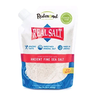 Afbeelding van Redmond Real Salt fijn zout, 454g navulzak puur, natuurlijk, origineel zeezout uit Utah, onbehandeld, medium korrelgrootte, rijk aan mineralen