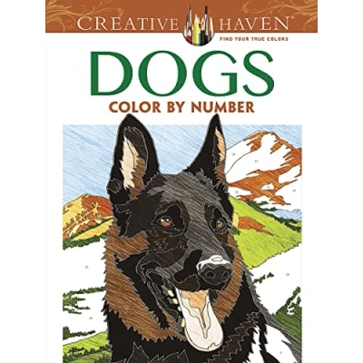 Afbeelding van Creative Haven Dogs Color by Number Coloring Book