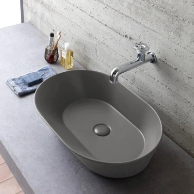Afbeelding van Mees design waskom ovaal mat grijs