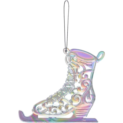 Afbeelding van Clayre &amp; Eef Kersthanger Schaatsen 12 cm Zilverkleurig Kunststof
