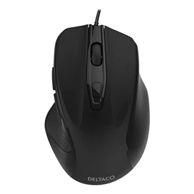 Afbeelding van Deltaco MS 801 Ergonomische Muis Bedraad Optisch 3200 DPI Zwart