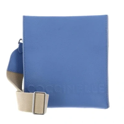 Afbeelding van COCCINELLE Leren Schoudertas Myrtha Maxi Log Crossbody Bag Grained Leather Azul Blauw
