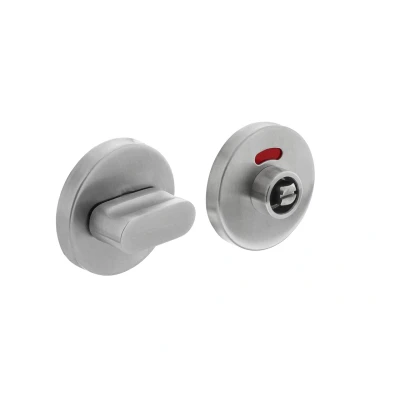 Afbeelding van WC slot rond met stiftbediening geborsteld RVS