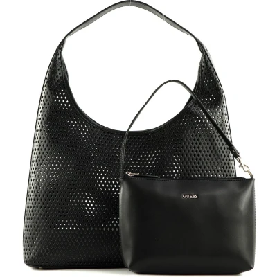 Afbeelding van GUESS Shopper Vikky Hobo Bag Black Zwart
