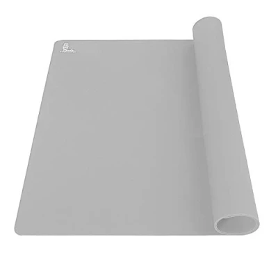 Afbeelding van SUPER KITCHEN Antiaanbak Bakmat, Rolling Gebak Bakmatten, Siliconen Deegmat, Placemat, Aanrecht Beschermer, Knutselmat, Siliconenmat voor Fondant, Brood, Pizza,Taart, Epoxy, BPA vrij (Grijs, 60x40 cm)