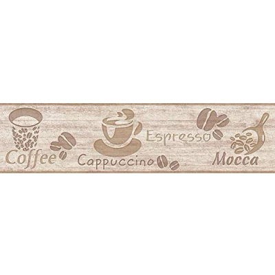 Afbeelding van COFFEE, CAPPUCCINO, ESPRESSO, MOCCA BEHANGRAND beige bruin grijs A.S. Création Only Borders 11
