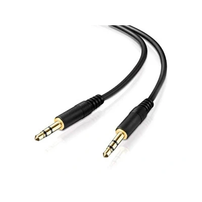 Afbeelding van conecto CC20094 Audio Stereo Aux verbindingskabel jack / jack, 3,5 mm stekker op stekker, verguld, ultraslim design, 3 m, zwart