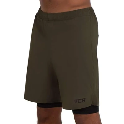 Afbeelding van Ultra 2 in 1 Short met Zak Rits voor Heren Forest Night (Groente)