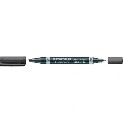 Afbeelding van Staedtler permanente marker Lumocolor Duo, beitelpunt, zwart