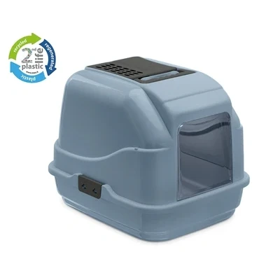Afbeelding van Imac Kattenbak Easy Cat 2Nd Life Gerecycled Blauw 50X40X40 CM