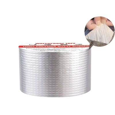 Afbeelding van SopimusZ Waterdichte tape, afdichtingstape, zelfklevend, butylrubber, aluminiumfolie, afdichtband, voor daklekkage, oppervlaktescheuren, vensterbankspleet, buisbreuk (5 cm x 5 m)