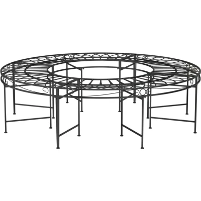 Afbeelding van vidaXL Boombank rond Ø160 cm staal zwart