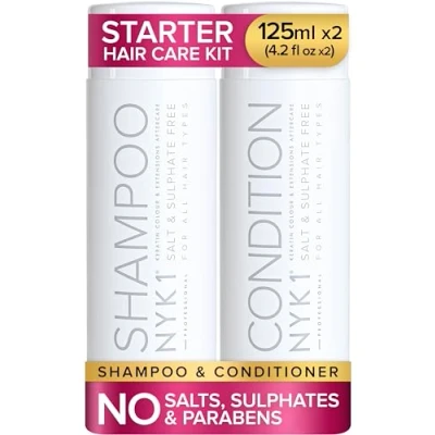 Afbeelding van NYK1 Sulfaatvrije Haarshampoo En Conditioner (Starter Set 125ml x 2) Shampoo Conditionersets Voor Extensions, Kleur Keratinebehandeling,