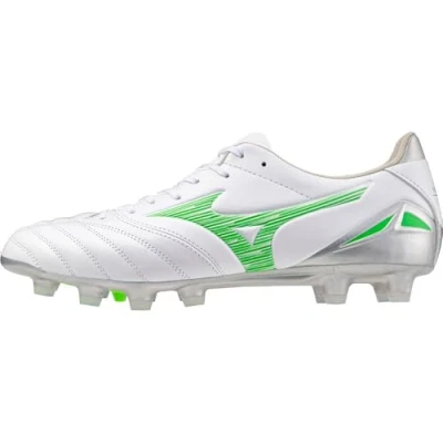Afbeelding van Mizuno Morelia NEO IV PRO Voetbalschoenen met kunststof noppen, Maat: 44, White/neon green/cool gray Leer/ synthetisch