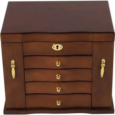 Afbeelding van Asaam Houten Juwelendoos Hout Organizer Met Combo Slot Voor Sieraden Kettingen !