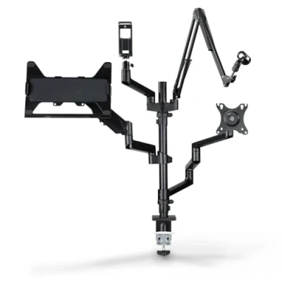 Afbeelding van Hama Monitorhouder voor streaming setup, 4 armen, in hoogte verstelb., draaibaar