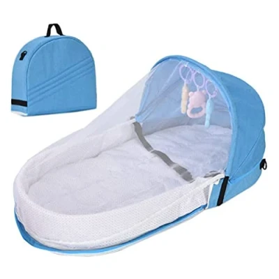 Afbeelding van PUNELE reisbed voor baby&#039;s, baby met matras, draagbaar reisbed, babybed, luiertas, 2 in 1 opvouwbaar babybed muggennet, babyligstoel, peuters