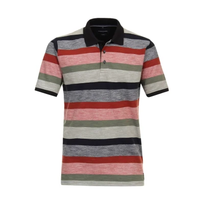 Afbeelding van Casa Moda polo heren poloshirt wijde fit donkerblauw gestreept