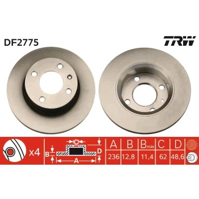 Afbeelding van Trw Remschijf DF2775