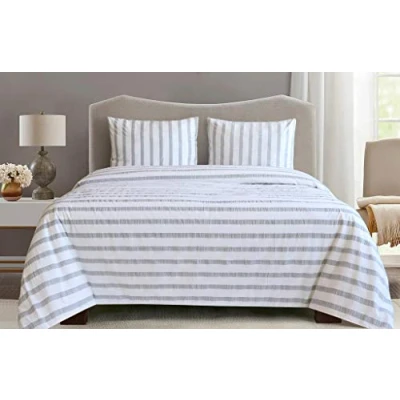 Afbeelding van Yellow Miles Dekbedovertrek Lits jumeaux 240x200/220 cm + 2 kussenslopen 60x70 White/Grey
