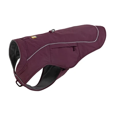 Afbeelding van RUFFWEAR Overcoat Fuse hondenjas met harnas, 2 in 1 weerbestendig hondenpakcombo, premium fleece gevoerde, verstelbare lichtgewicht en waterdichte regenjas, paarse regen XX Small