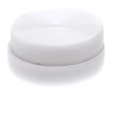 Afbeelding van TUKA 25 meter x 50mm Klittenband Vastnaaien (25 m Haakband &amp; lusband), Extra Sterke Klittenbandsluiting, 50 mm Brede Haak Lus Band, Niet Klevend om op te Naaien, Wit, TKB5030 white