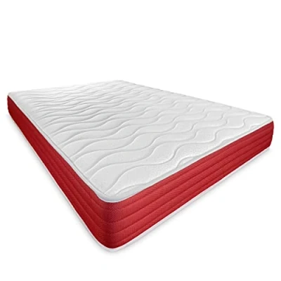 Afbeelding van DUÉRMETE ONLINE Visco elastisch matras, omkeerbaar, stevig en comfortabel, zeer ademend, voor winter/zomer, wit, 135 x 190 cm
