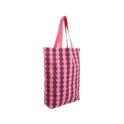 Afbeelding van Cottonbag Wavy Grapefruit Dark Rose 40 x 10 45 + 3 cm per doos van stuks