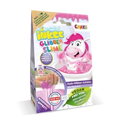 Afbeelding van INKEE Bath Slime Unicorn badslijm met vitamine E, roze slijmpoeder Bubble Gum Aroma, 100 g
