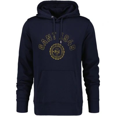 Afbeelding van GANT Graphic Hoodie Hoodie, Heren, Maat: Large, Evening blue