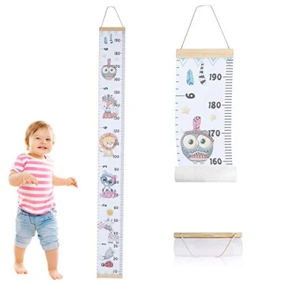 Afbeelding van Wandtapijt voor kinderen, liniaal met schaalverdeling dak, groeibord, stickers, kinderkamer, wanddecoratie (#4)