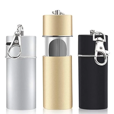 Afbeelding van 3 STKS Draagbare Asbak Mini Pocket Roken Sleutelhanger voor Outdoor Indoor Reizen Gebruik Zwart Zilver en Goud