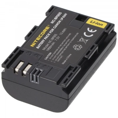 Afbeelding van Nitecore LP E6N camera accu voor Canon E6N, NC BP005, geschikt EOS 6D Mark II, 5DS, 6D, 7.2V, 1900mAh