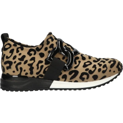 Afbeelding van La Strada Instapsneaker beige luipaardprint dames maat 38