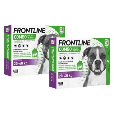 Afbeelding van 2x Frontline Combo Spot On Anti Vlooien en Teken Druppels Hond 20 40 kg 6 pipetten