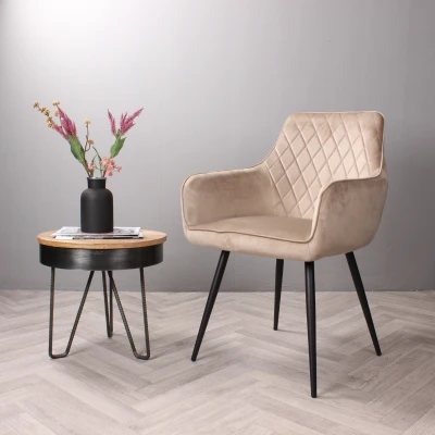 Afbeelding van DS4U Ravi 3.0 eetkamerstoel velours champagne Velvet
