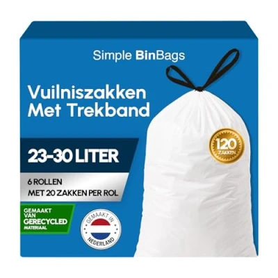 Afbeelding van Simple Vuilniszakken 120 stuks 23/30L Geschikt voor code G