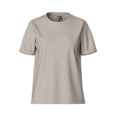 Afbeelding van Pcria Ss Fold Up Solid Tee Noos Bc, Zilvergrijs, M