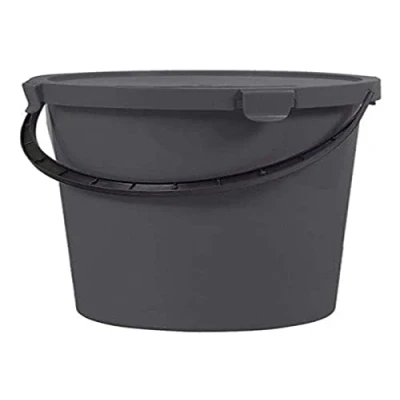 Afbeelding van Plast Team Berry 5L emmer met deksel en handvat, donkergrijs