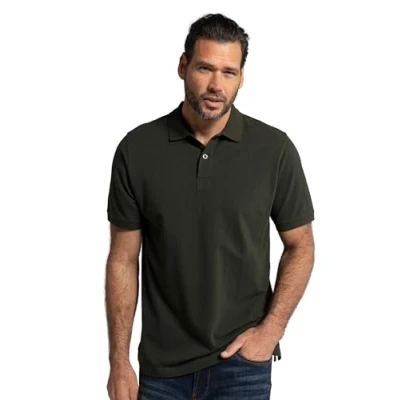 Afbeelding van JP 1880 Poloshirt voor heren, bovendeel, knoopsluiting, hemdkraag, piqué polohemd, Donker olijf, L