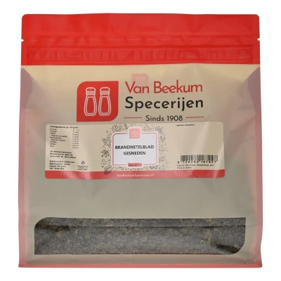 Afbeelding van Van Beekum Specerijen Brandnetelblad Gesneden 300 gram (hersluitbare stazak)